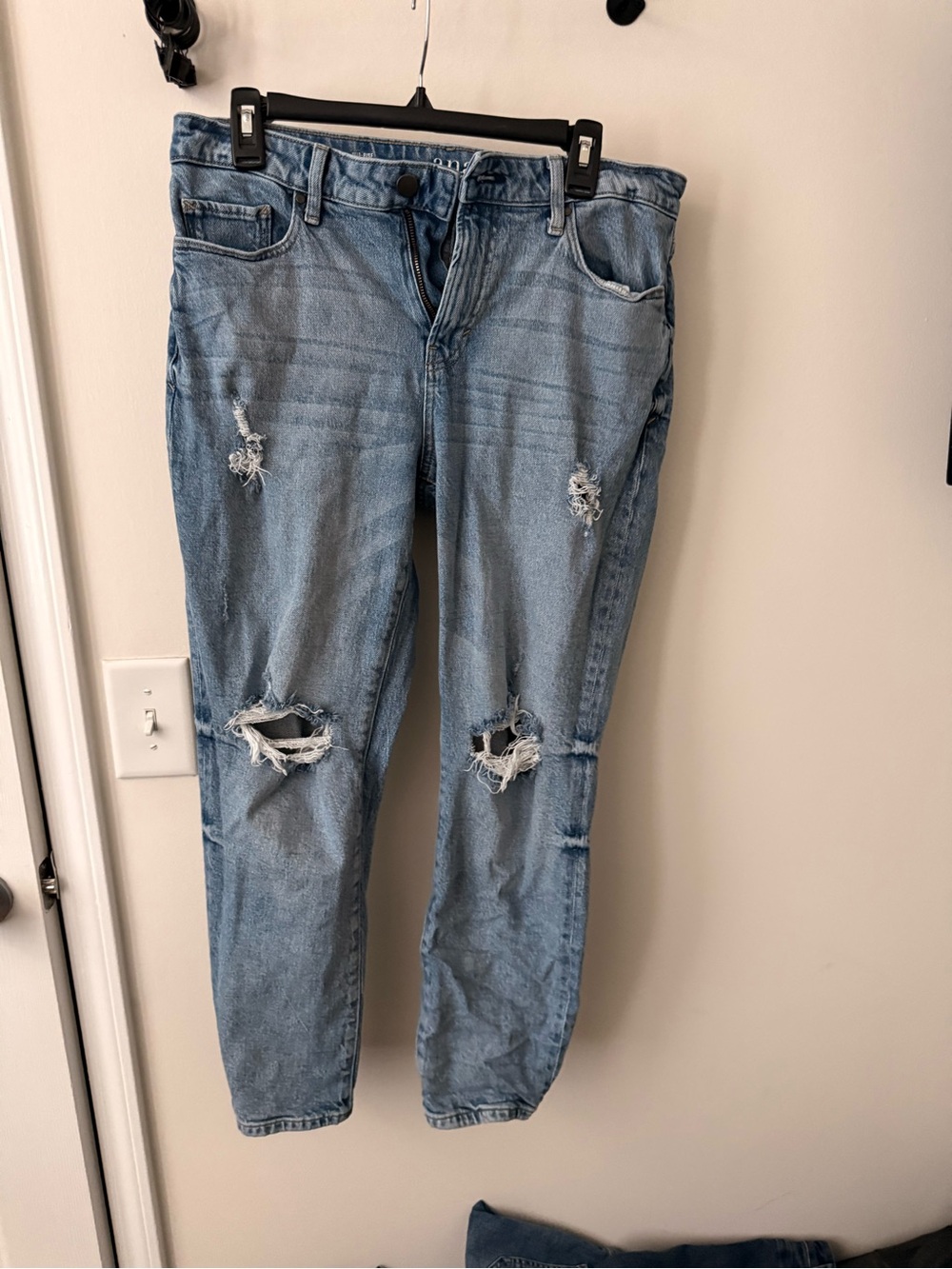 a.n.a Light Blue Distressed Boot Cut Jeans